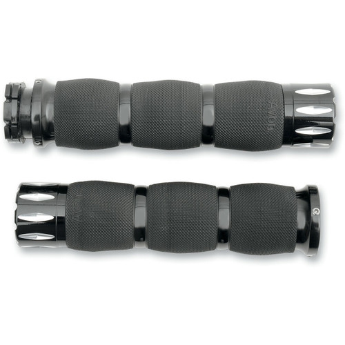 Avon Grips Rival Air Cushioned Grips - '87-'22 Kawasaki/ '98-'23 Suzuki/ '84-'17 Victory/ '96-'23 Yamaha - Black