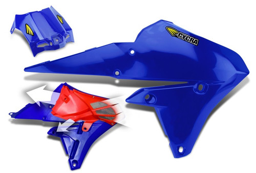 Cycra Powerflow Intake Radiator Shrouds w/Intake Screen - Blue