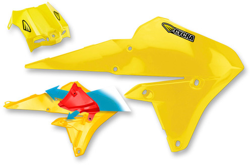 Cycra Powerflow Intake Radiator Shrouds - Lightning Gold