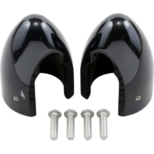 Baron Fork Bullets/Axle Nut Covers - Black - Yamaha - 09' - 15' XVS 950 V - Star