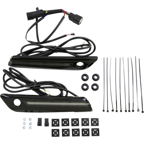 CIRO LED Saddlebag Hinge Covers - Smoke Lens - Black