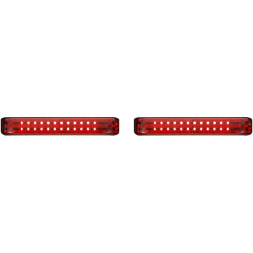 Custom Dynamics Saddlebag Lights - SS6 - Chrome/Red
