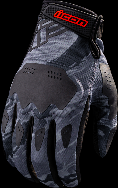 Icon Hooligan Tiger's Blood Gloves - Gray - Small