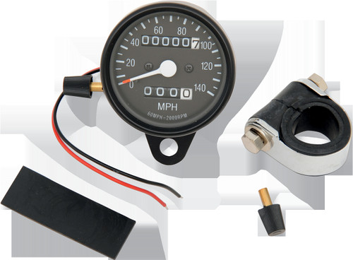 Drag Specialties Speedo Blk 2:1Trp Blk Fce