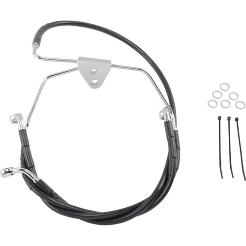 Brake Line - Front - Black - +2" - FLH '96-'07
