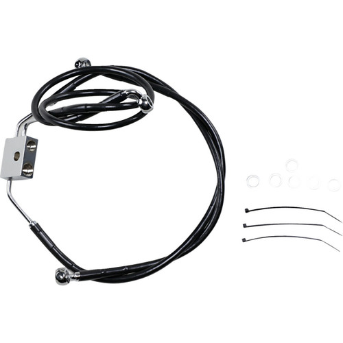 Brake Line - Front - Black - +10" - FXDF '12-'17