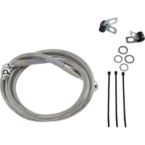 Brake Line - Front - +4" - Stainless Steel 17412676