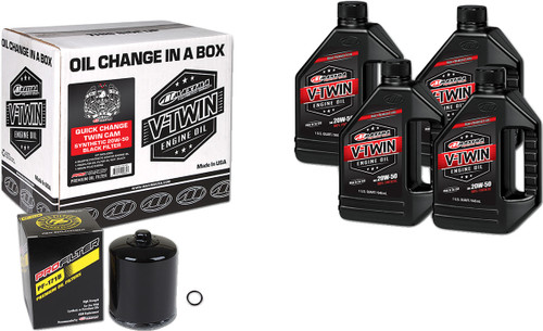 Quick Change Twin Cam Synthetic 20W-50 Oil Change Kit - Black Filter