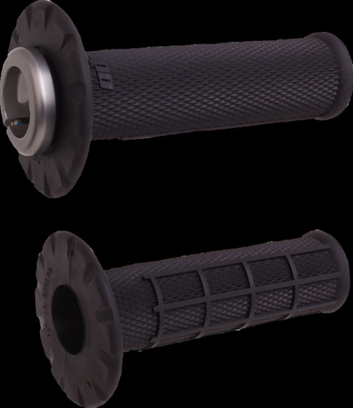Universal Lock-On Half Waffle Grips - Black/Black