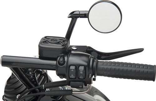 Performance Machine Mirror - Vision - Side View - Round - Black/Contrast Cut - Left/Right