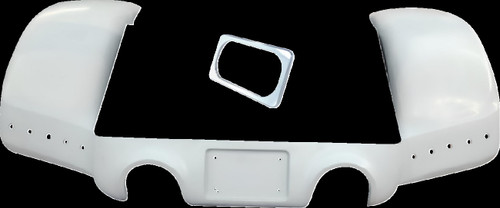 Pro Street Rear Fender - Chrome Plate Frame - Dual Outlet
