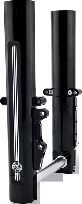 Performance Machine Fork Leg Kit - Black - Lower - Single Disc - Contrast Cut - '14-'20 FL
