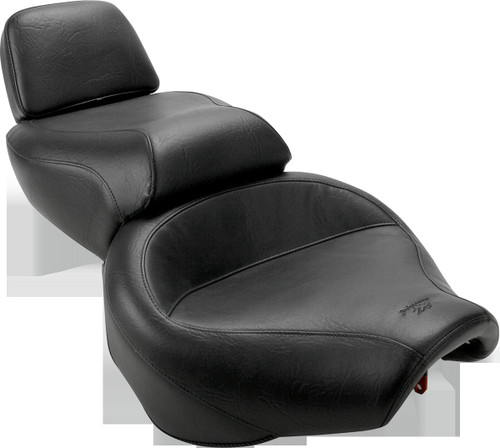 Seat - Vintage - Wide - Touring - Without Driver Backrest - One-Piece - Smooth - Black - Virago
