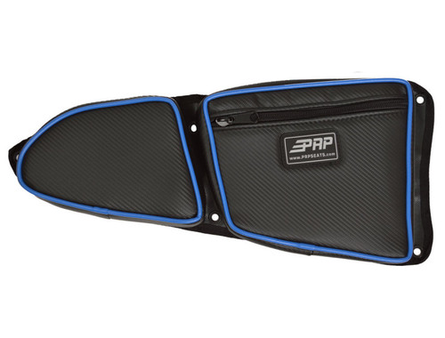 PRP Door Bag with Knee Pads for Polaris RZR Front Passenger Side - Black/Blue
