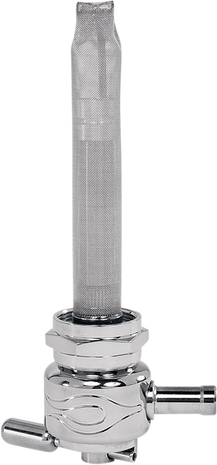 Round Fuel Valve - Flamed Chrome - 22 mm DS390264