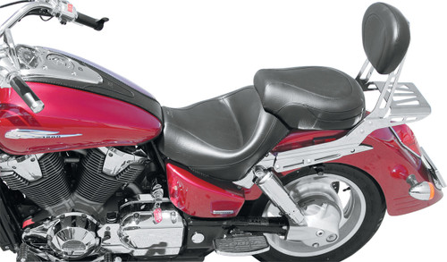 Seat - Vintage - Wide - Touring - Without Driver Backrest - Two-Piece - Smooth - Black 8100490