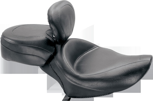 Wide Solo Seat - With Backrest - Vintage - Black - Smooth - XL '04-'21 8040307