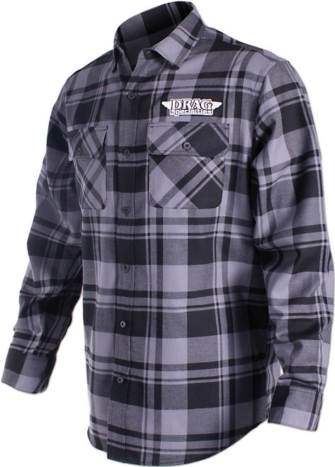 Flannel Ls Drag Gy/Bk Md