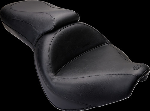 Seat - Vintage - Wide - Touring - Without Driver Backrest - One-Piece - Smooth - Black
