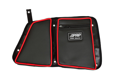 PRP Door Bags with Knee Pads for Polaris RZR Rear Passenger Side - Black/Red