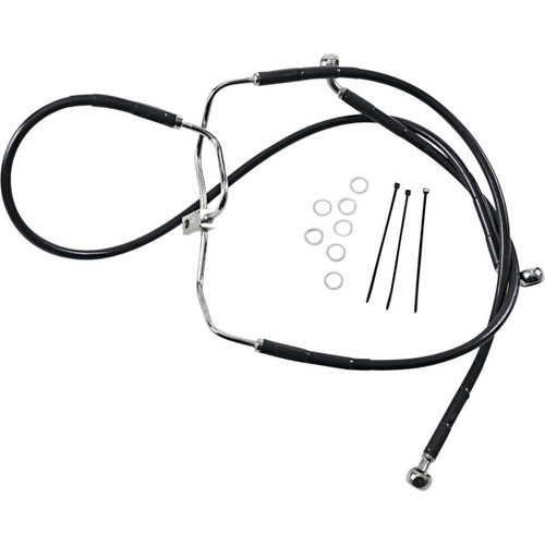 Brake Line - Front - Black - +8" - FXDF '08-'17