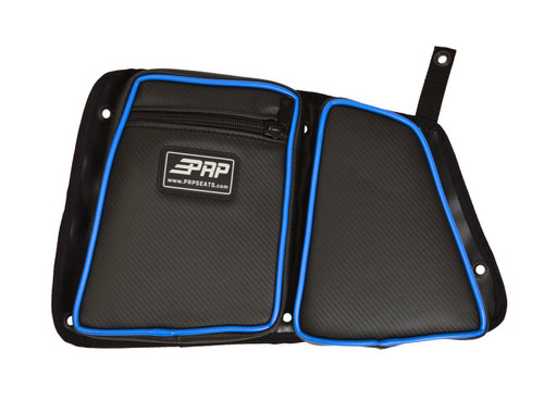 PRP Door Bags with Knee Pads for Polaris RZR - Driver Side - Black/Blue