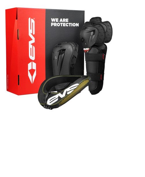 EVS Slam Youth Pad Combo Pack (Option Knee/ Option Elbow/ R2 Collar) Black - Mini