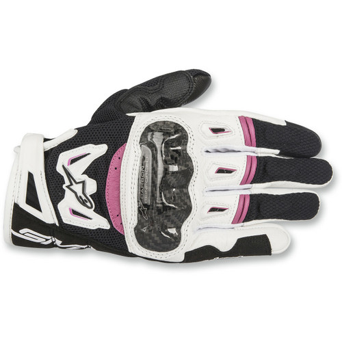 Alpinestars Stella SMX-2 Air Carbon V2 Gloves - Black/White/Fuchsia - Medium