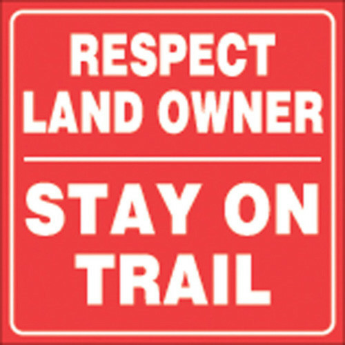 Voss Signs Red Plastic Reflective Sign 7 1/2" Respect Landowners 461 RLO RR