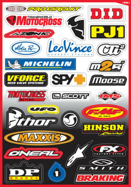 Factory Effex Fx 2015 Sponsor/Logo Sticker Sheets Sponsor Kit B 10-68002
