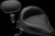 Wide Solo Seat - With Backrest - Black - Studded w /Concho - FLST/FXST '00-'06