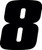 Hardline Dirt Digits 3pk 5.5 in. - High Gloss Number 8 - Black