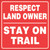 Voss Signs Red Plastic Reflective Sign 7 1/2" Respect Landowners 461 RLO RR