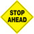 Voss Signs Yellow Plastic Reflective Sign 12" - Stop Ahead 414 SA YR