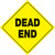 Voss Signs Yellow Plastic Reflective Sign 12" - Dead End 472 DE YR