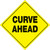 Voss Signs Yellow Plastic Reflective Sign 12" - Curve Ahead 471 CA YR