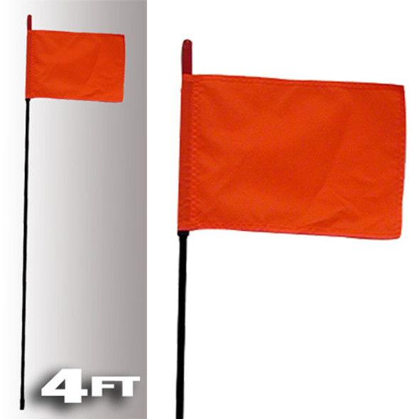 Firestik Black Fire Stick W/Orange Safety Flag - 4Ft F4-BLACK-8120R