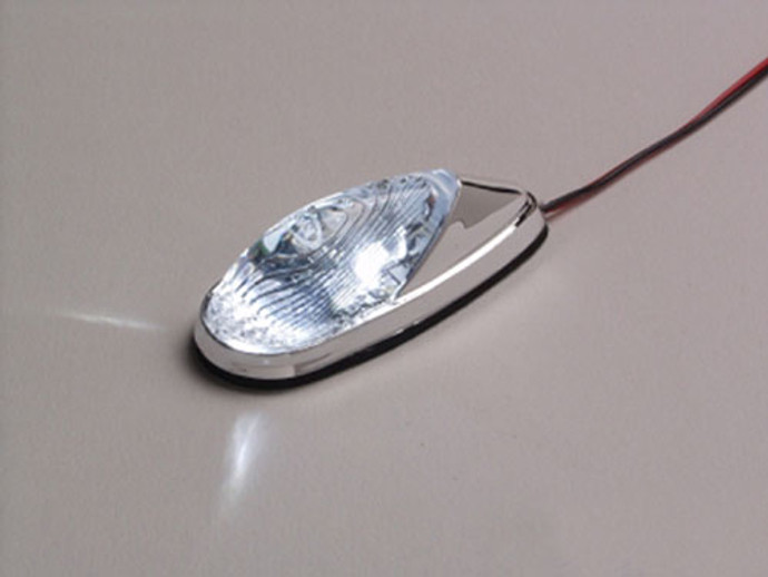 K&S Led Marker Lights Mini-Flush Mt. Chrome Body Wht/Clr (1 Led) 25-9504B