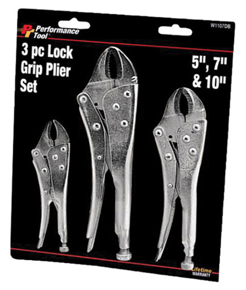 Performancetool 3Pc Lock Grip Pliers Set W1107DB