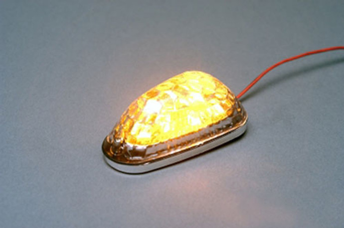 K&S Led Mini-Marker Light Triangle Chrome Amber (6 Leds) 25-9703