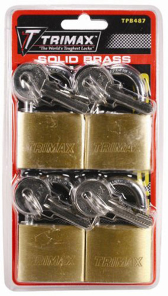 Trimax 4 Pack Keyed Alike Duallocking Solid Brass Body TPB487