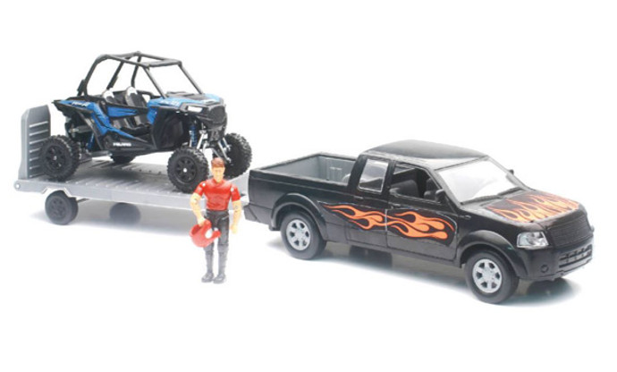 New Ray Toys 1/18 Pick Up W/ Polaris Razor Xp1000 & Figurine Set SS-37426E