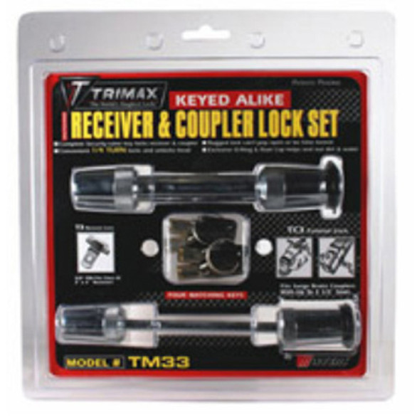 Trimax 5/8" Receiver Lock & 3-1/2" Span Coupler Lock TM33