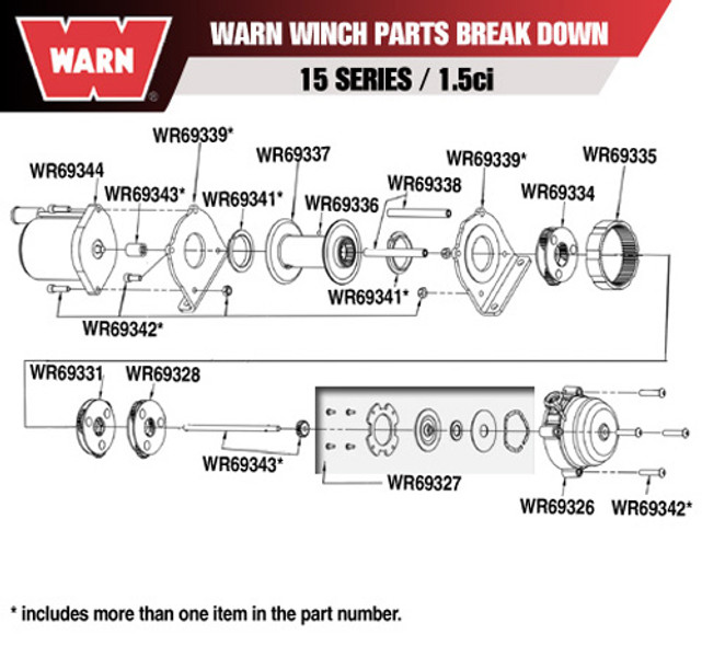 Warn Winch Carrier Assembly Stage 1 69328