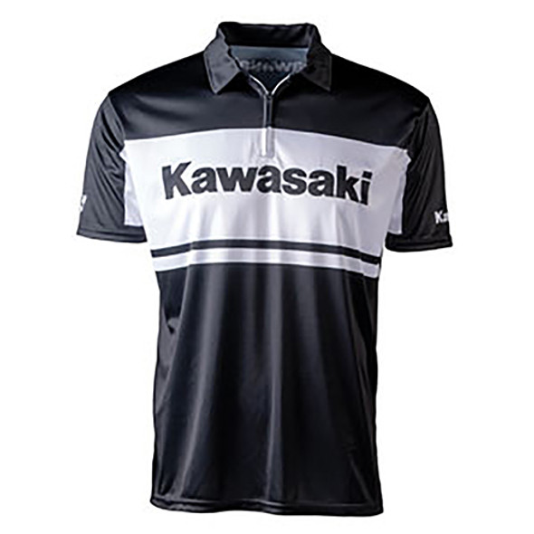 Factory Effex Kawasaki Team Men's Pit Shirt / Black-White (L) 23-85104