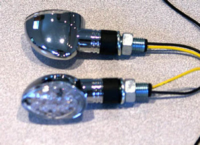 K&S Led Ultra Mini-Marker Lights Oval Chrome Short Stem (15 Led 25-8937