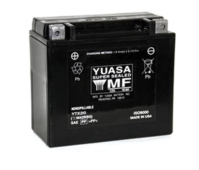 Yuasa Ytx20 Factory Activated Maintenance Free 12 Volt Battery YUAM42RBS