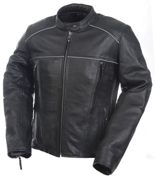 Mossi Womens Premium Leather Jacket Size 8 Black 20-219-8