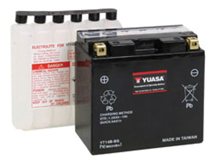 Yuasa Yt14B-Bs Maintenance Free 12 Volt Battery YUAM624B4