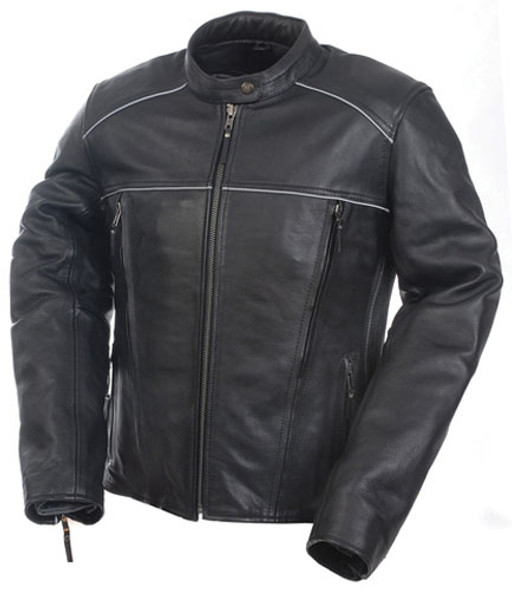 Mossi Womens Premium Leather Jacket Size 22 Black 20-219-22